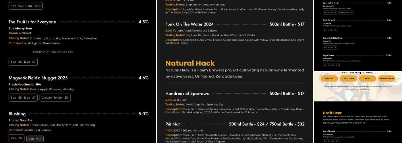 Foam Brewers - The Annex Menu