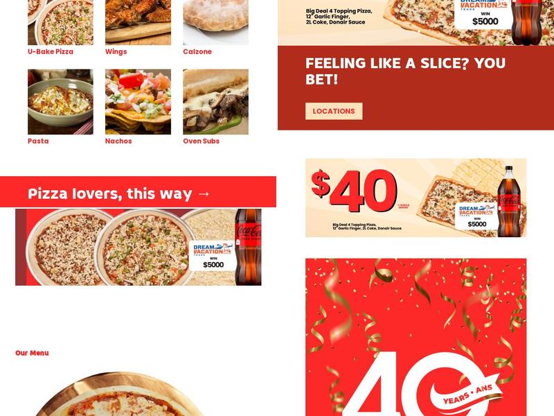Pizza Shack Menu