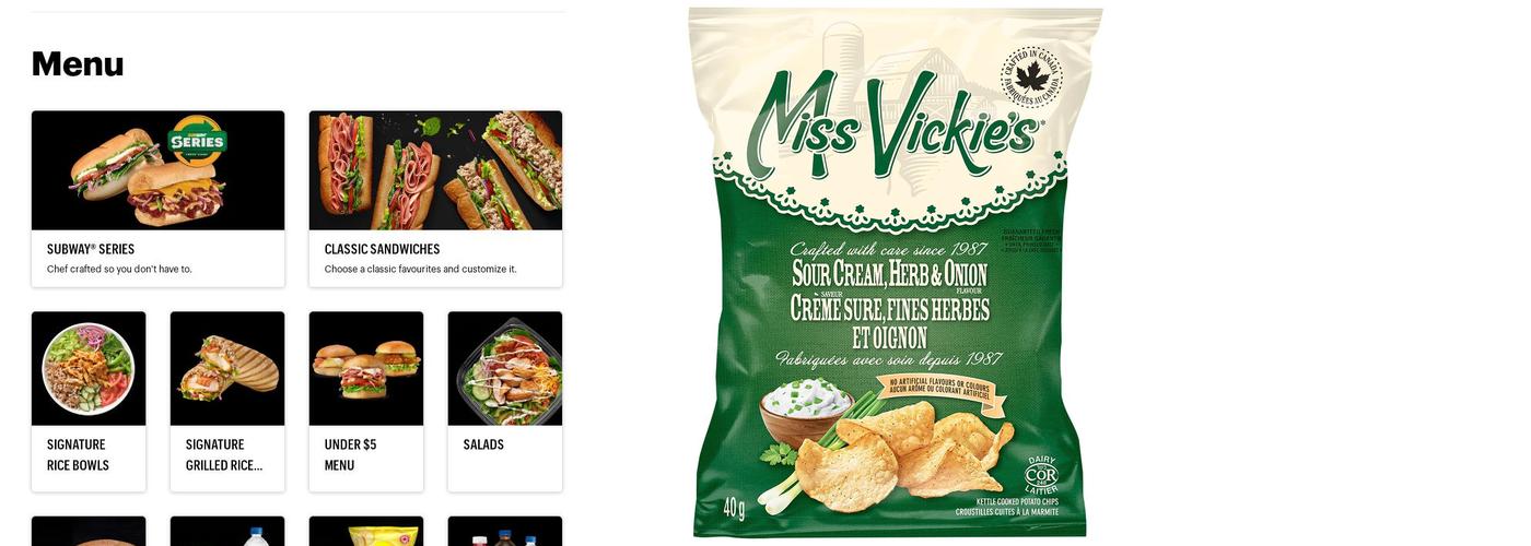 Subway Menu