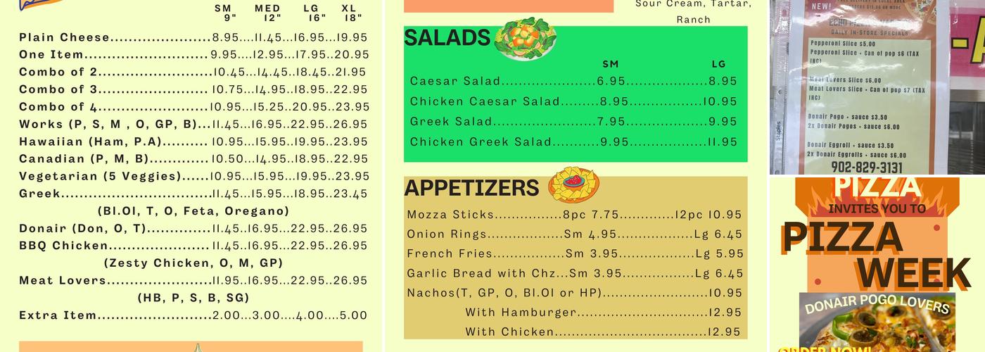 Echo Pizza & Variety Menu