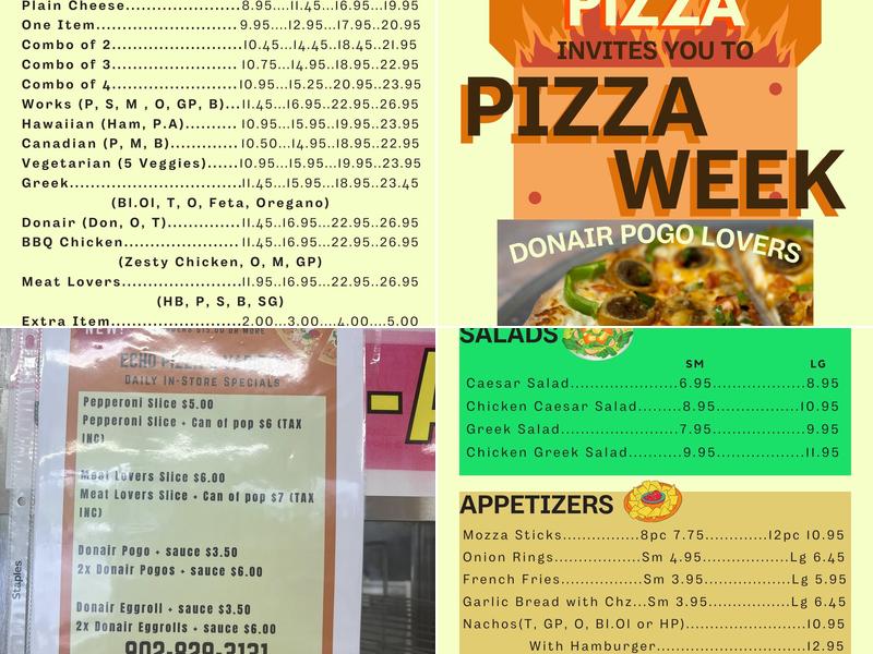 Echo Pizza & Variety Menu