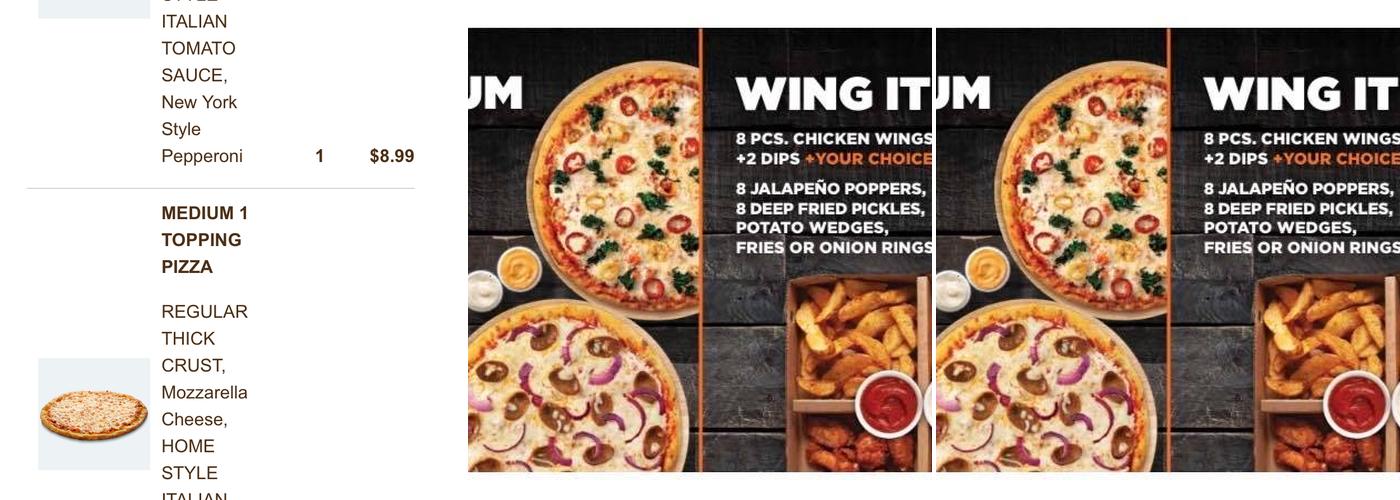 Pizza Pizza Menu