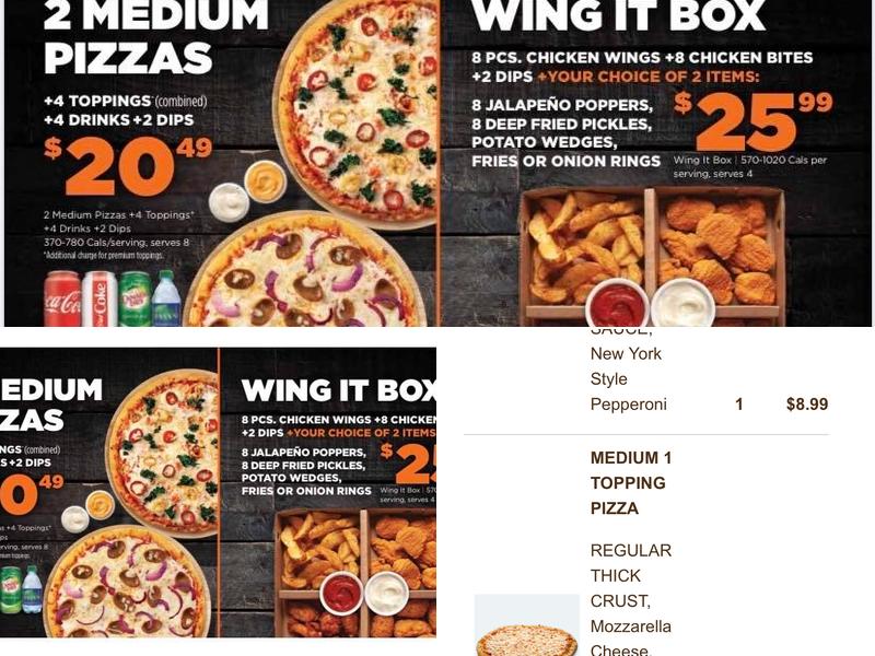 Pizza Pizza Menu