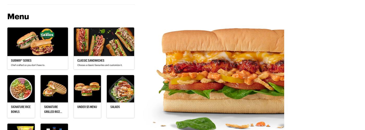 Subway Menu