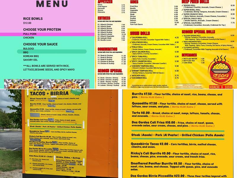Griffin's Food Court Menu
