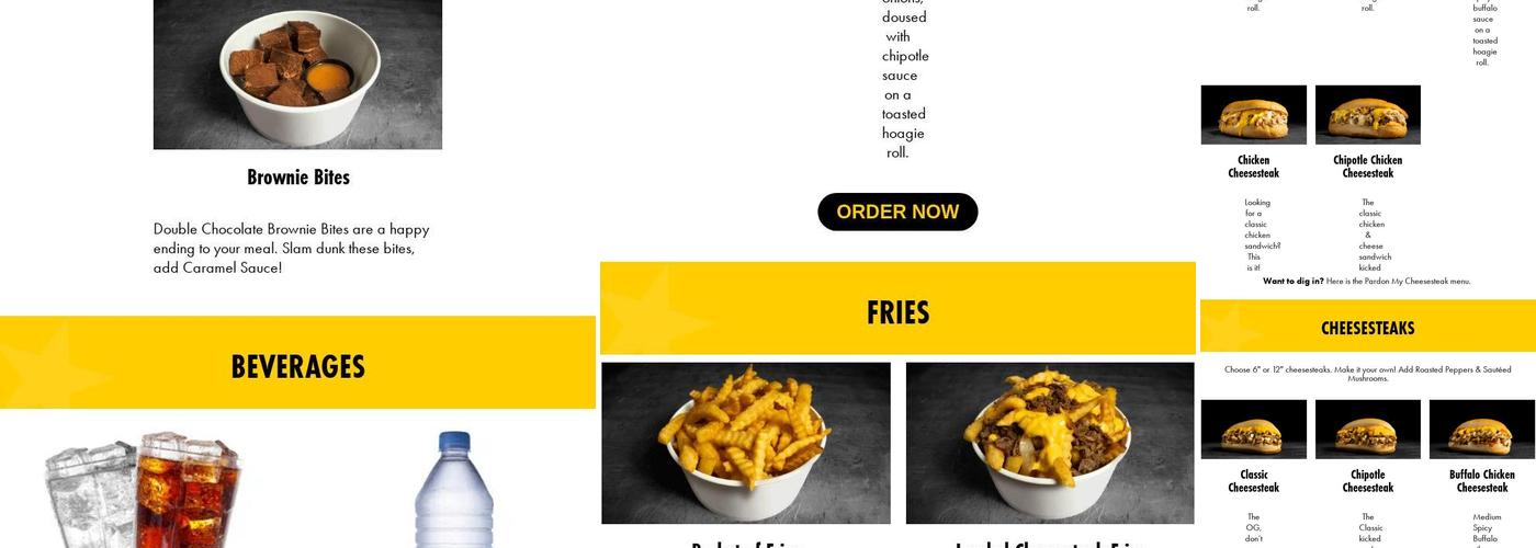 Pardon My Cheesesteak Menu