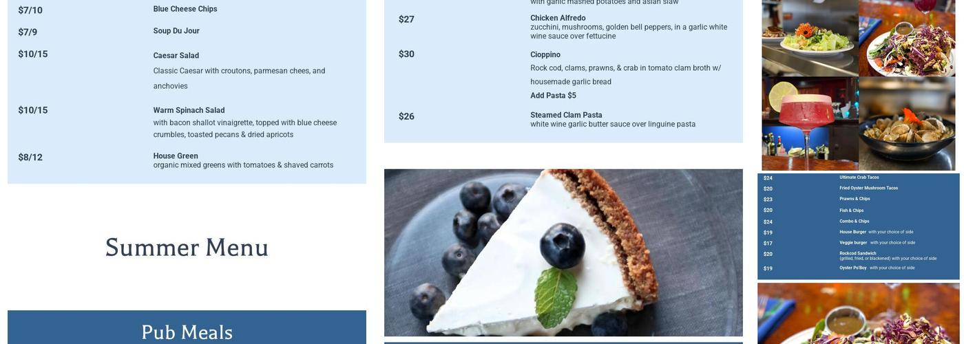 Old Abalone Pub Menu