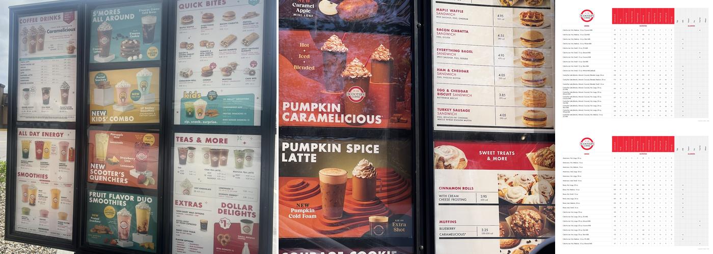 Scooter's Coffee Menu