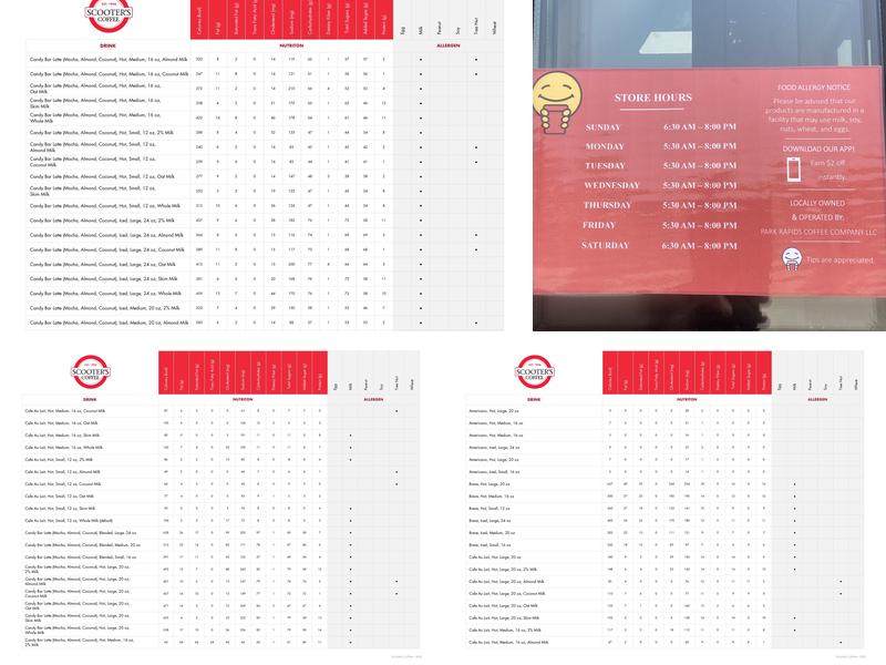 Scooter's Coffee Menu