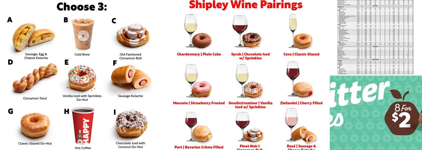 Shipley Do-Nuts Menu