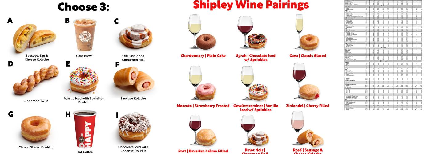 Shipley Do-Nuts Menu