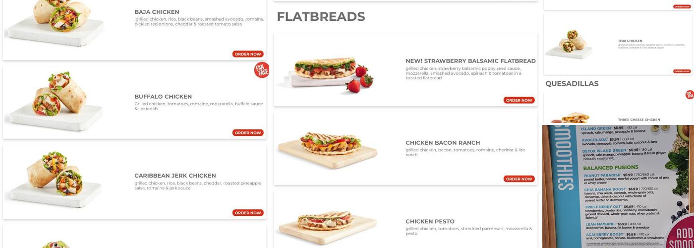 Tropical Smoothie Cafe Menu