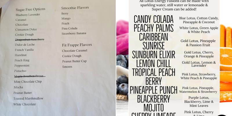 Spring Hollow Coffee Menu