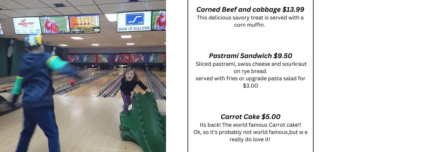 Eagle Lanes & Fun Zone Menu