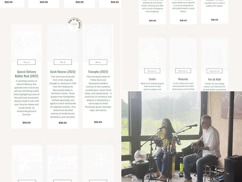 Junius Lindsay Vineyard Menu