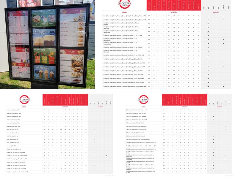 Scooter's Coffee Menu