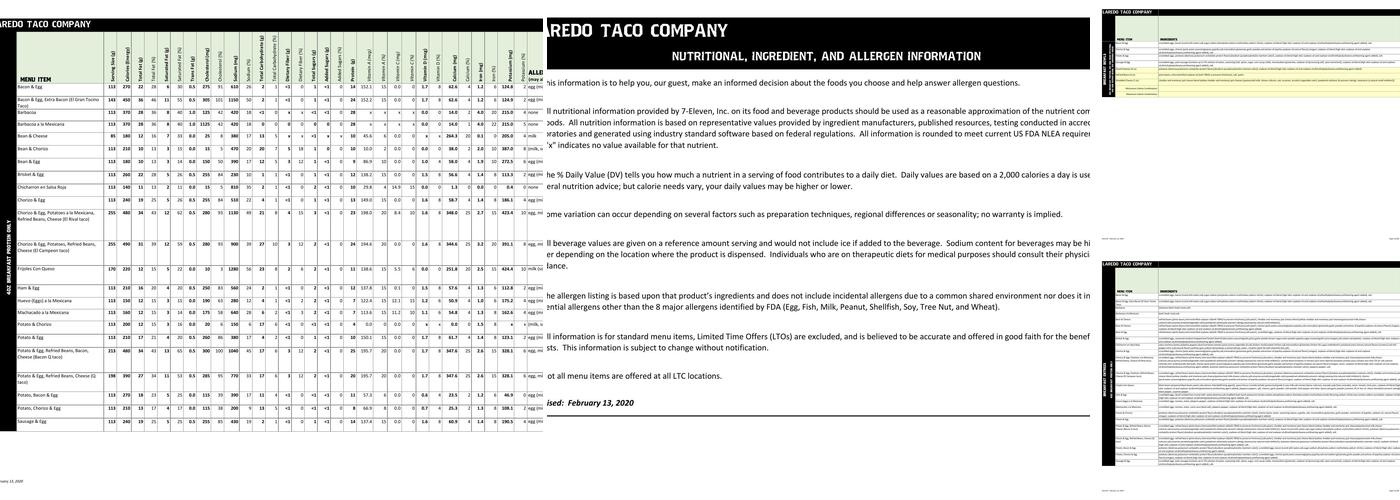 Laredo Taco Company Menu