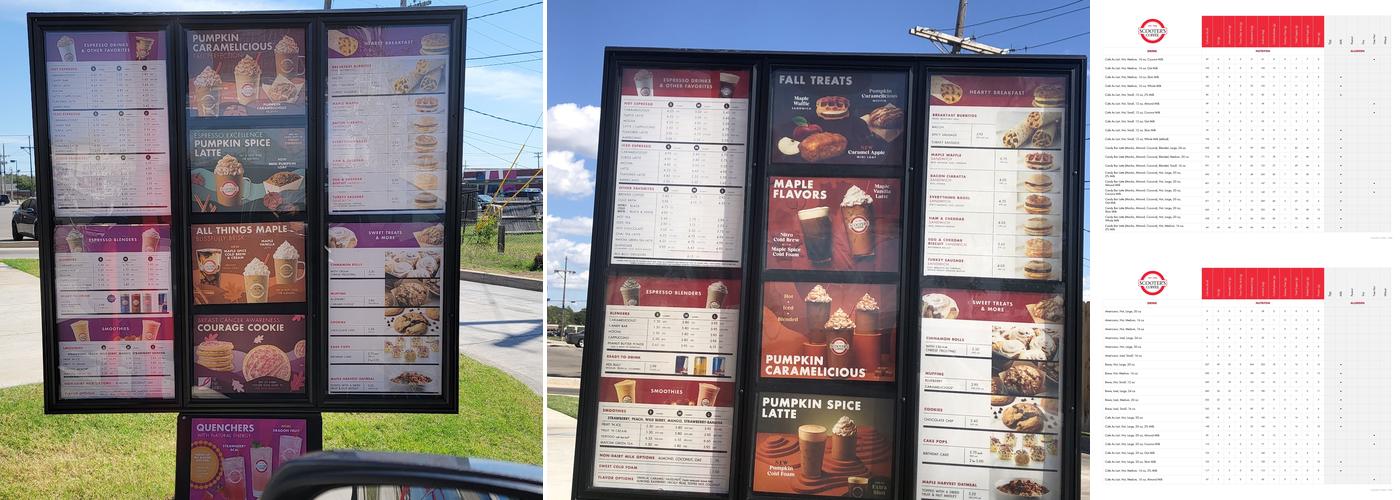 Scooter's Coffee Menu