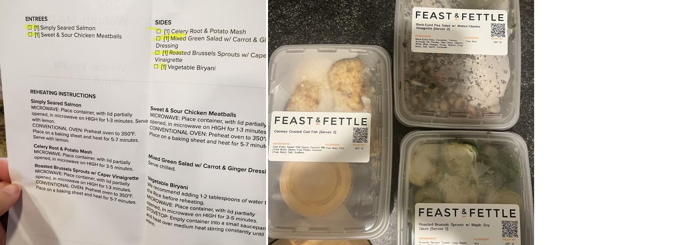 Feast & Fettle Menu