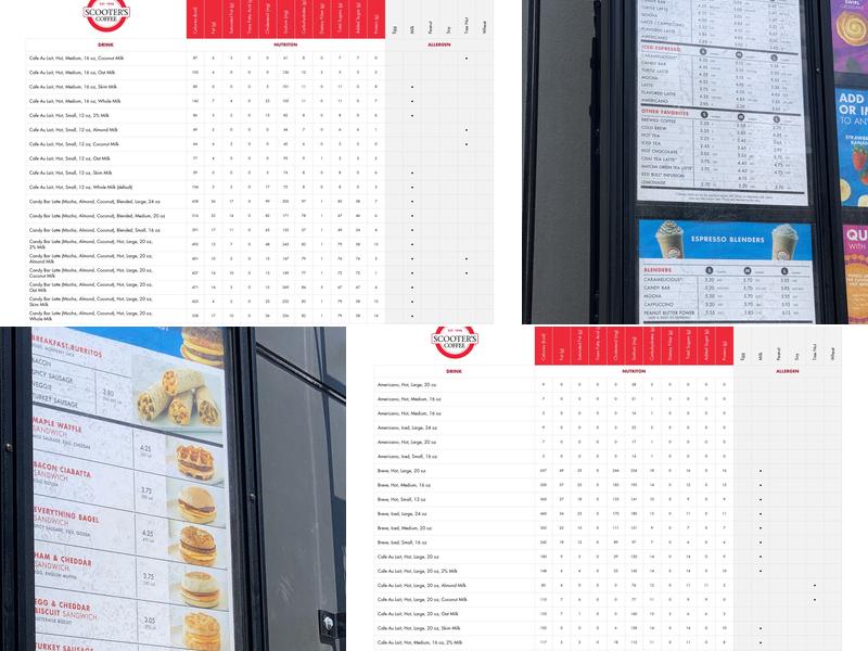 Scooter's Coffee Menu