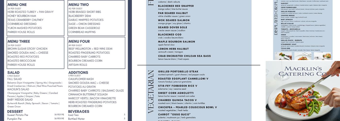 Macklin’s Catering Co. Menu