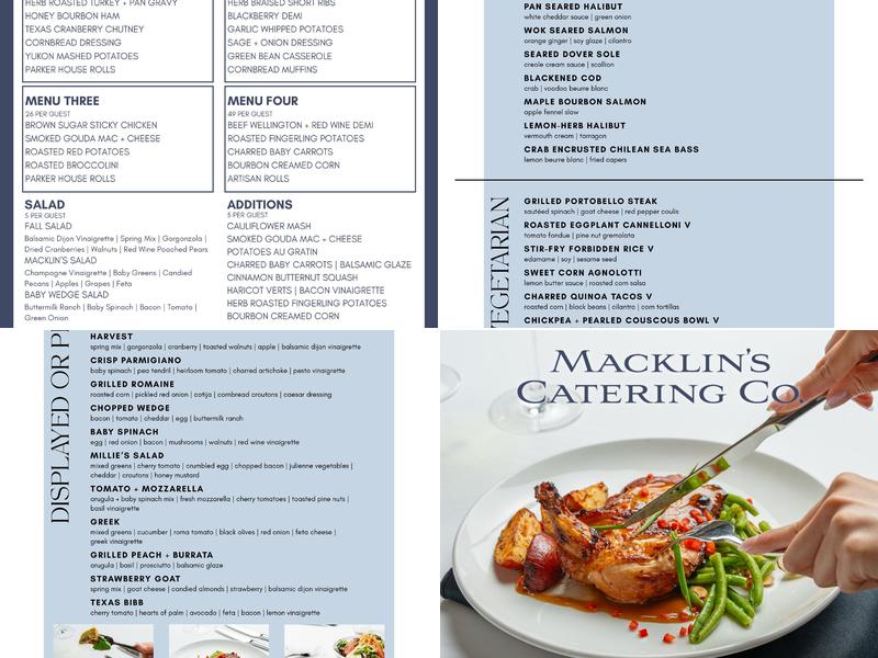 Macklin’s Catering Co. Menu