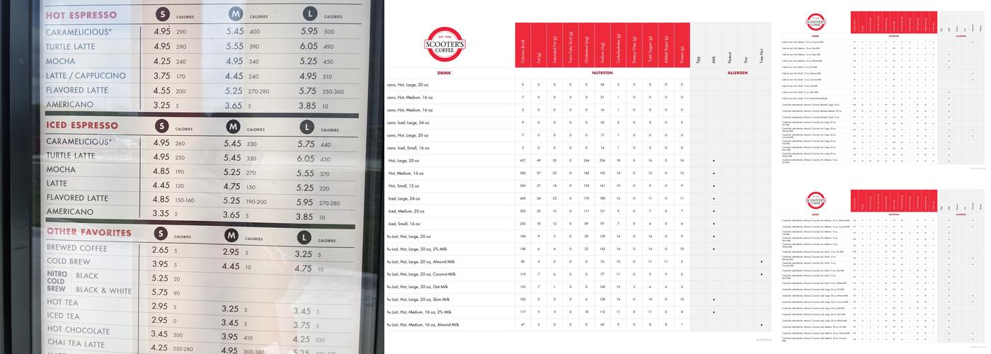 Scooter's Coffee Menu