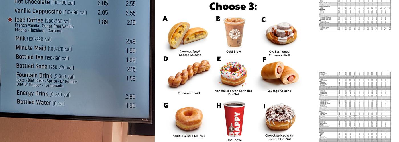 Shipley Do-Nuts Menu