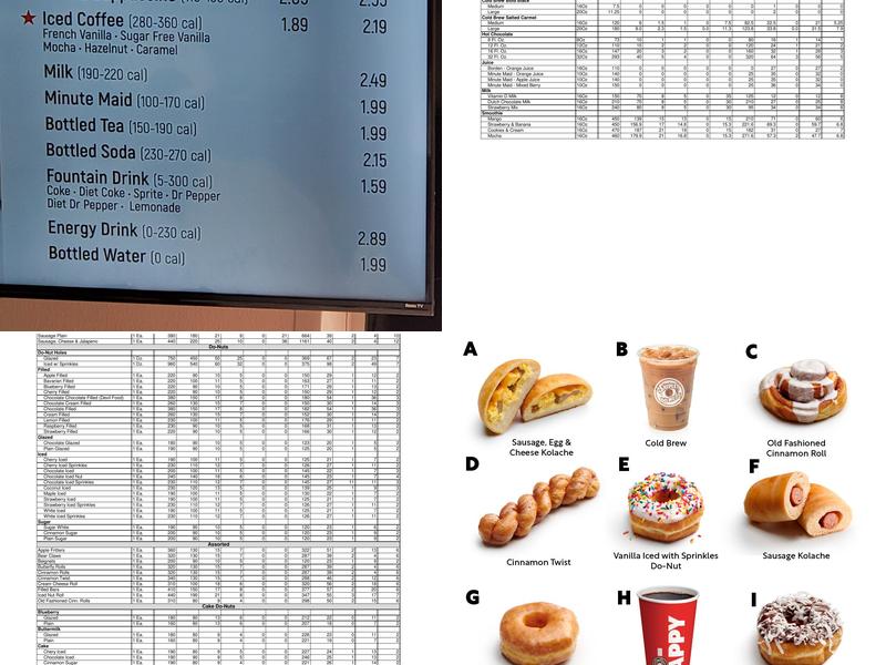 Shipley Do-Nuts Menu
