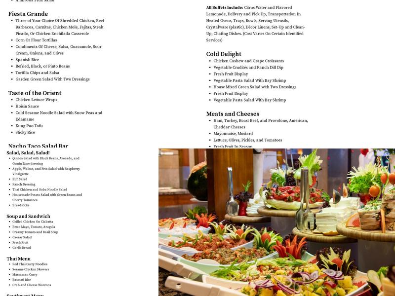 Brown Brothers Catering Menu