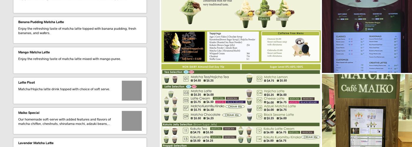 Matcha Cafe Maiko Menu