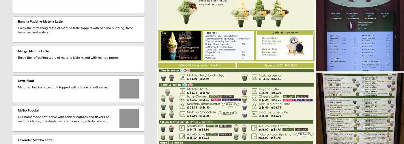Matcha Cafe Maiko Menu