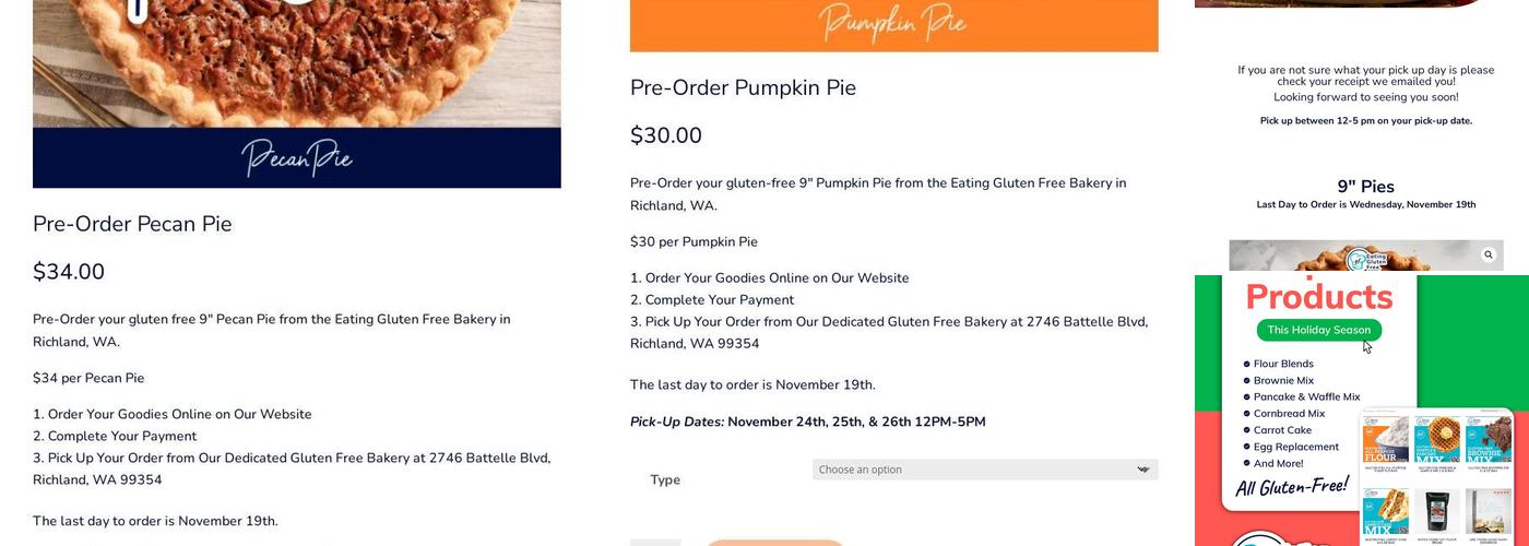 Eating Gluten Free Bakery & Market Menu