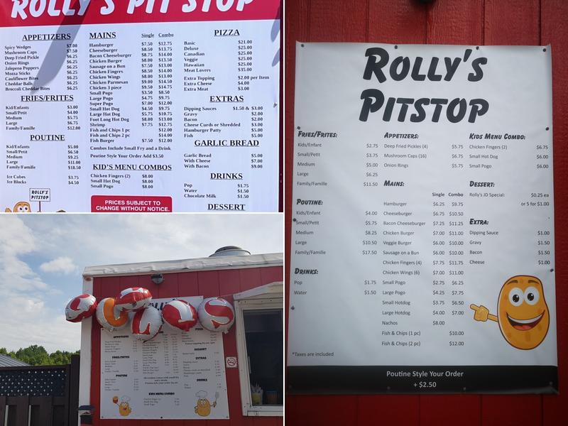 Rollys Pitstop Menu