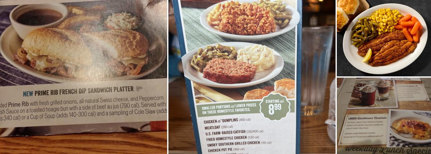 Cracker Barrel Old Country Store Menu