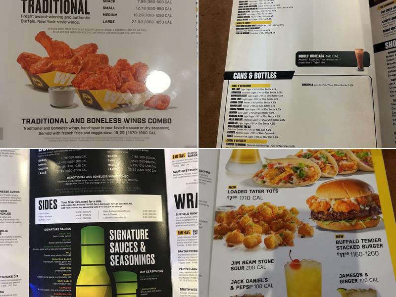 Buffalo Wild Wings Menu