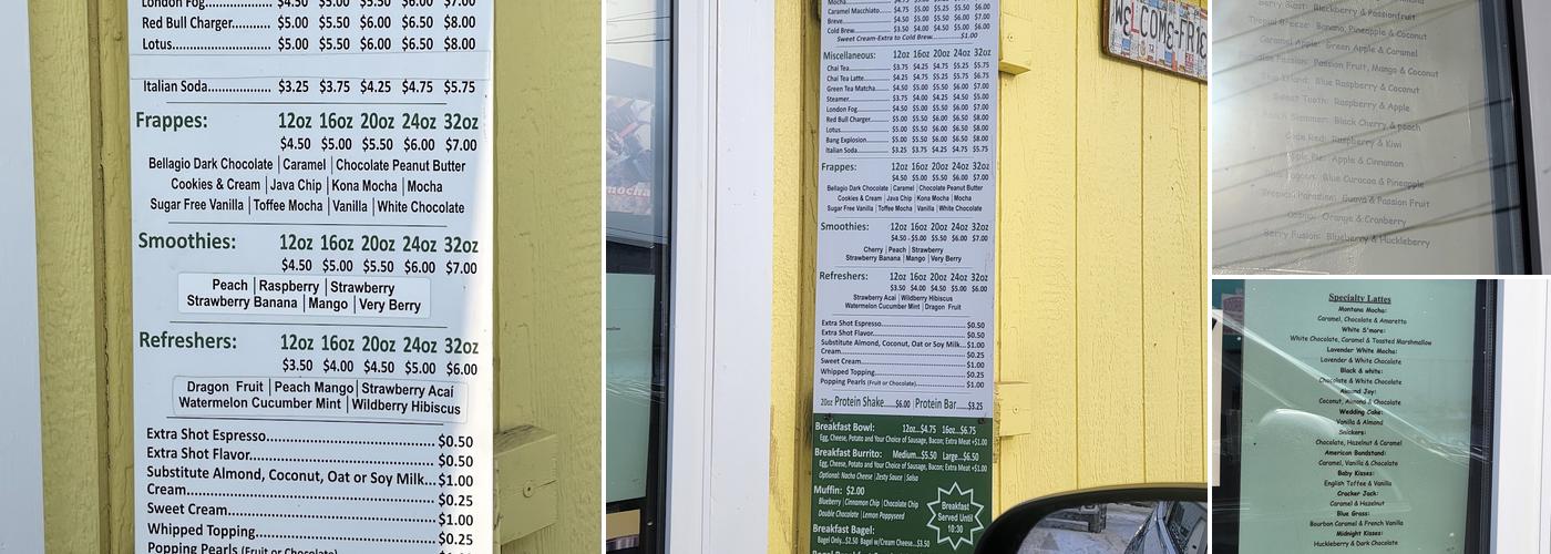 The Coffee Stop Menu