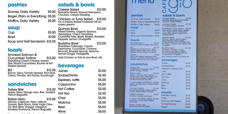 Café Gío Menu