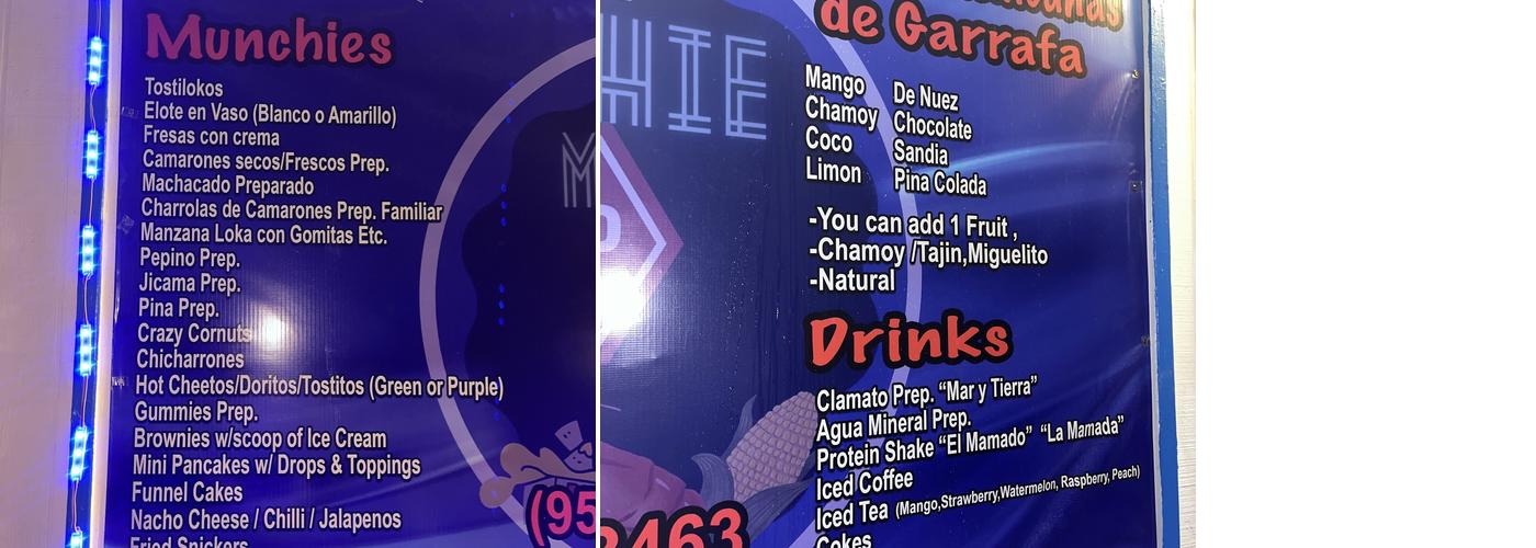 The Munchie Stop Menu