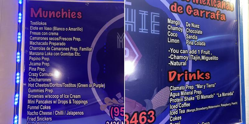 The Munchie Stop Menu