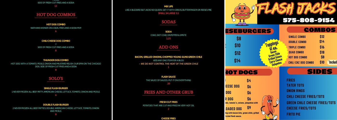 Flash Jacks Menu