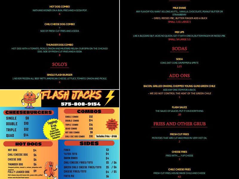 Flash Jacks Menu