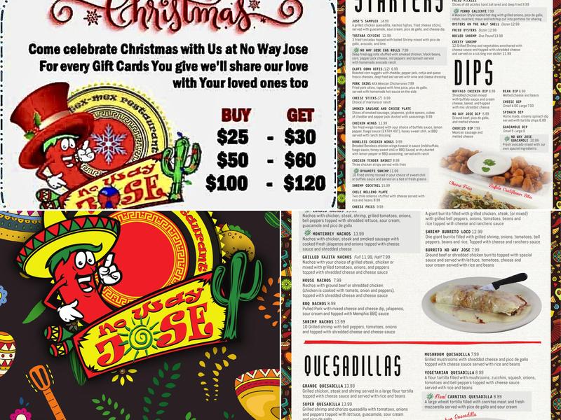 No Way Jose Menu