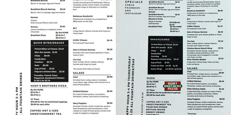 Broadway Bites Drive Thru Menu