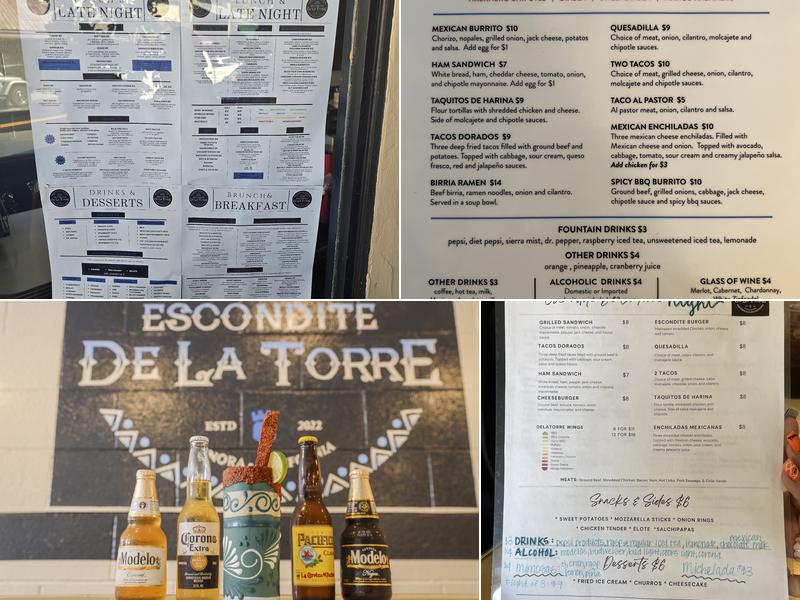 Escondite De La Torre Menu