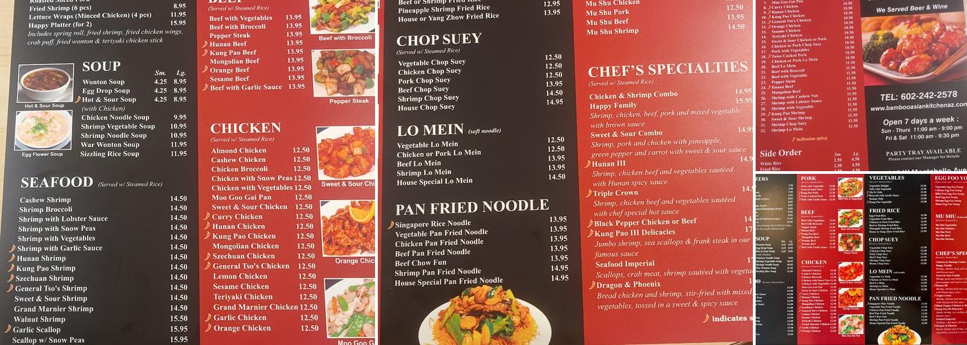 Bamboo Asian Kitchen Menu