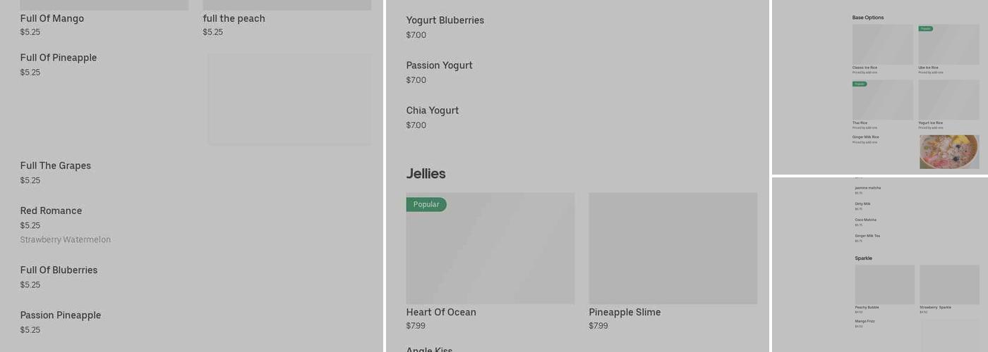 Ice Rice Menu