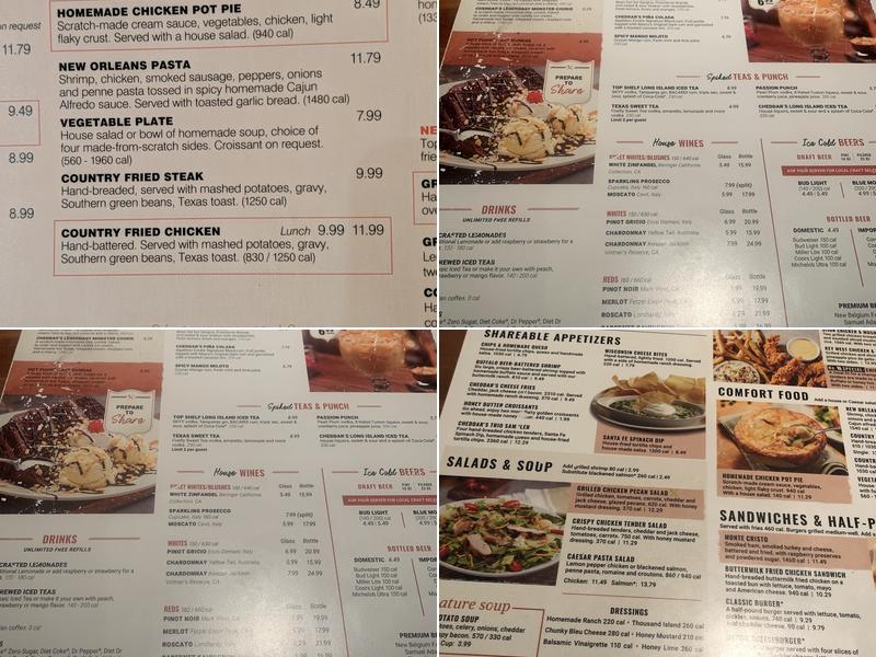 Cheddar's Scratch Kitchen Menu