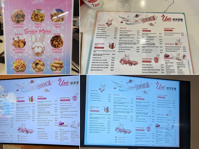 Ume Tea Menu
