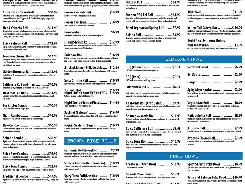 Su Su Sushi Menu